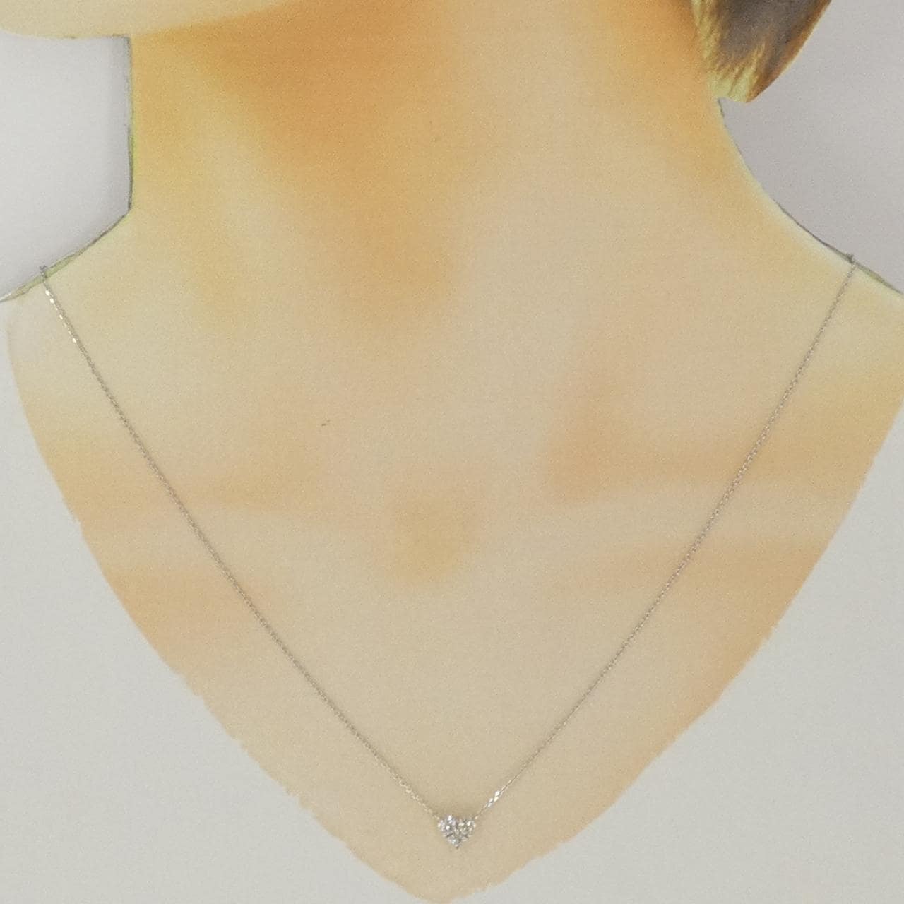 K18WG ハート ダイヤモンド ネックレス 0.20CT