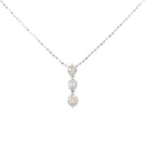 K18WG/750WG ダイヤモンド ネックレス 0.30CT