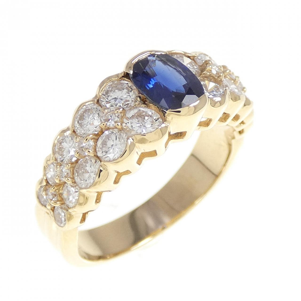 K18YG サファイヤ リング 0.76CT