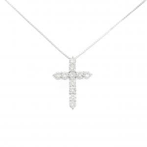 K18WG クロス ダイヤモンド ネックレス 1.045CT