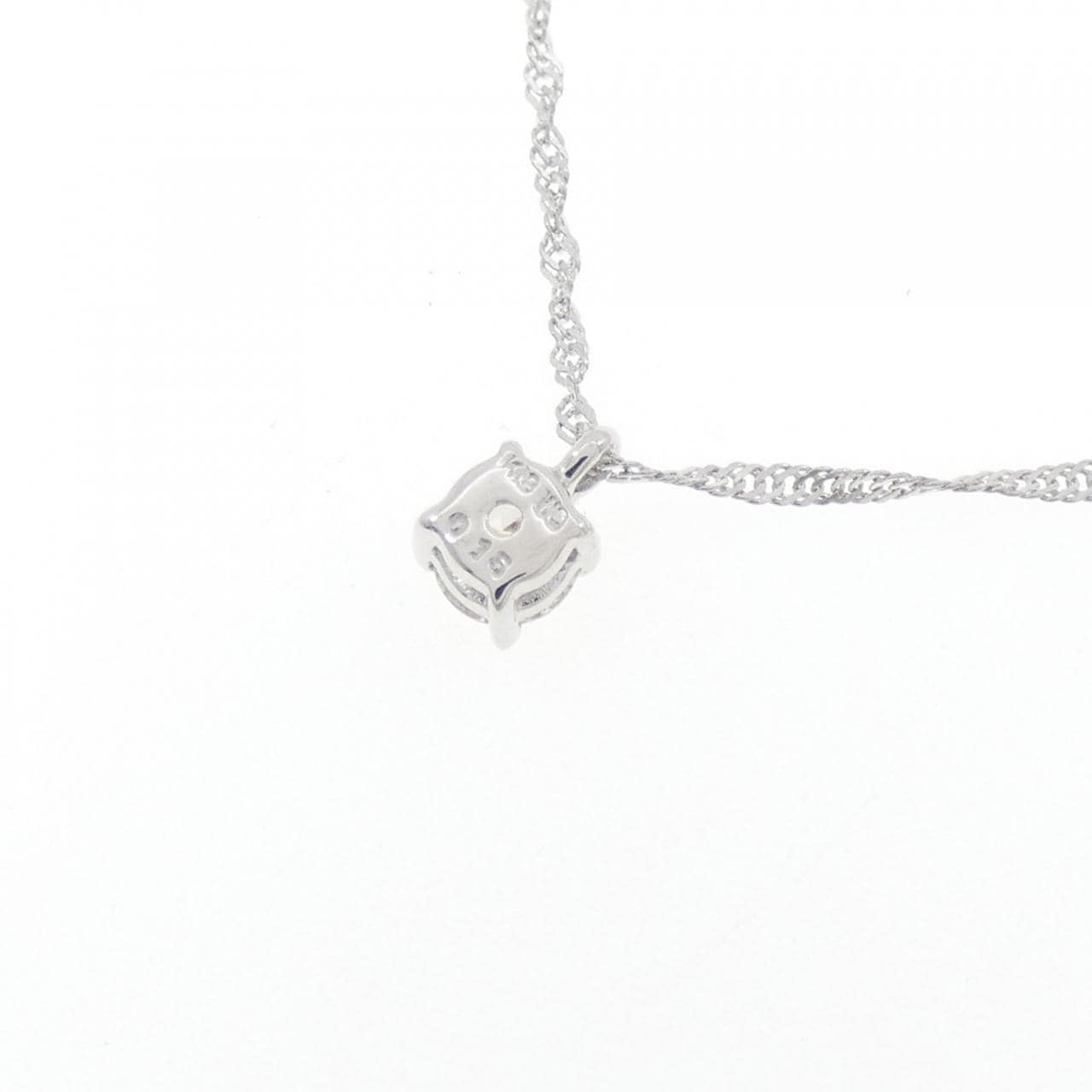 K18WG ソリティア ダイヤモンド ネックレス 0.15CT