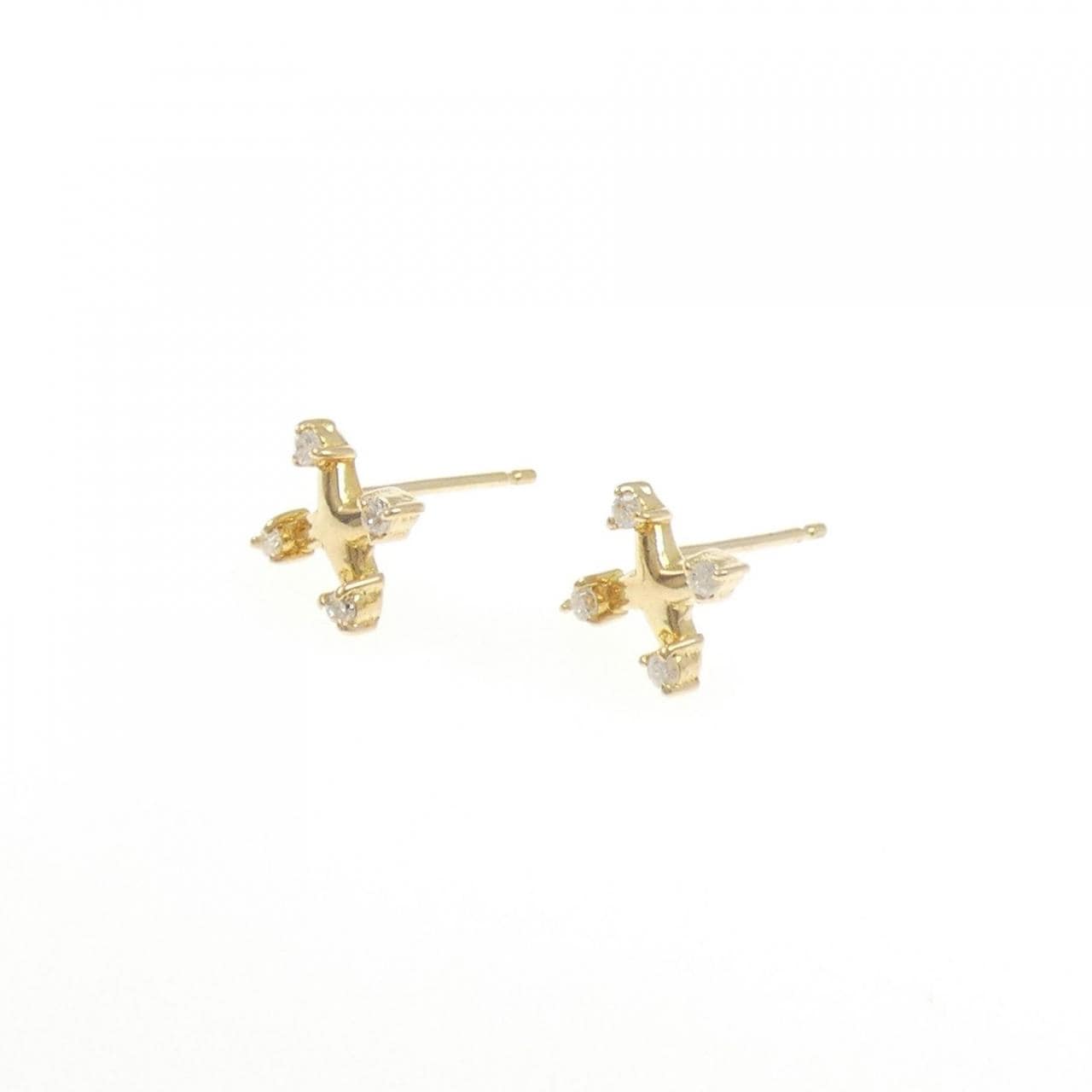 K18YG ダイヤモンド ピアス 0.08CT
