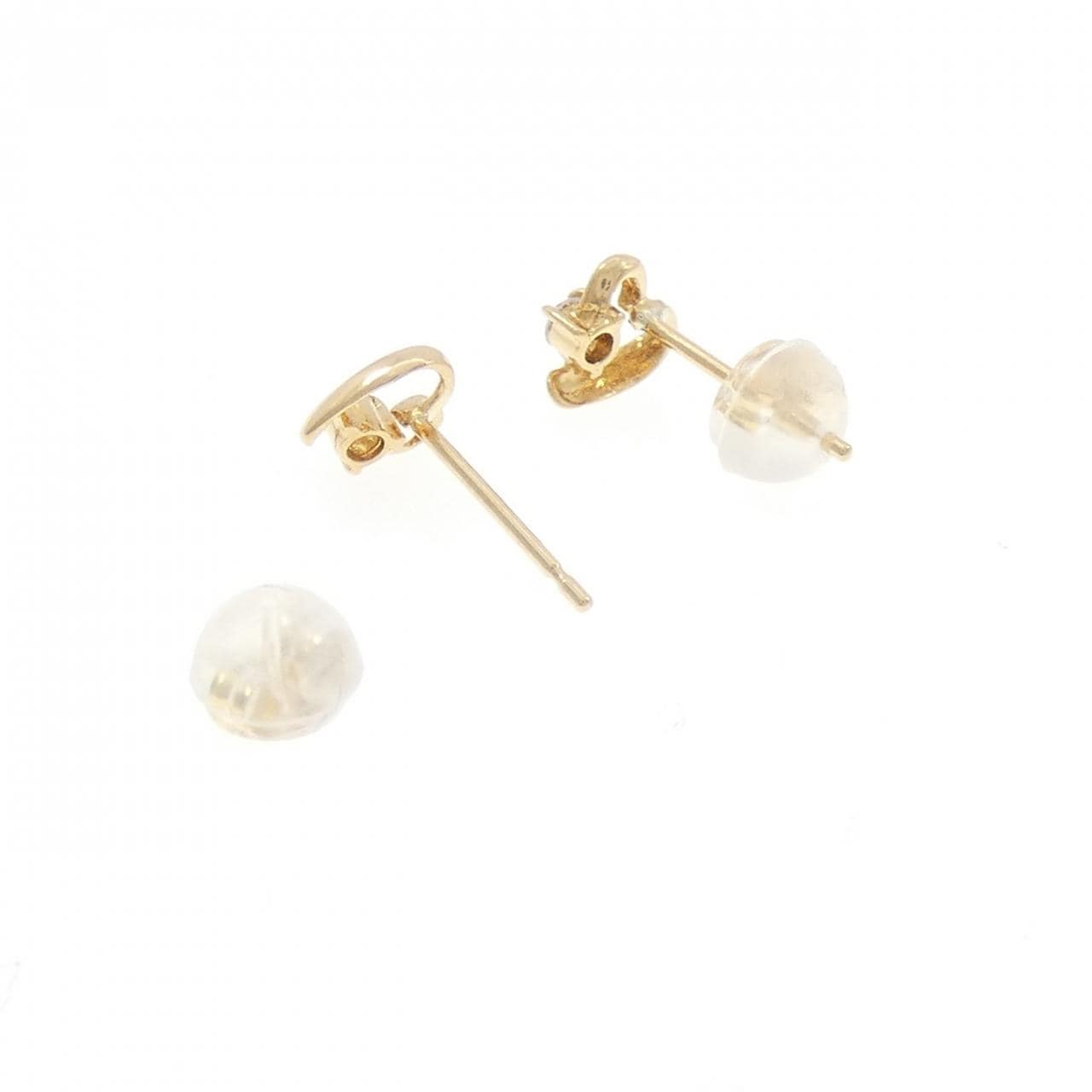 K18YG ハート ダイヤモンド ピアス