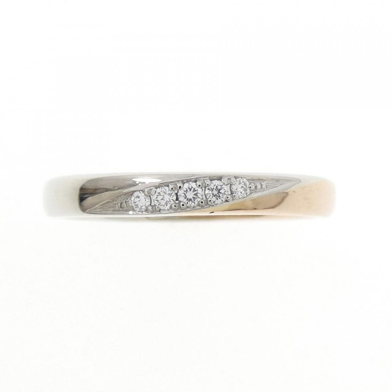 K18PG/PT950 ダイヤモンド リング 0.038CT