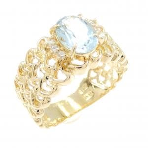 K18YG アクアマリン リング 1.25CT