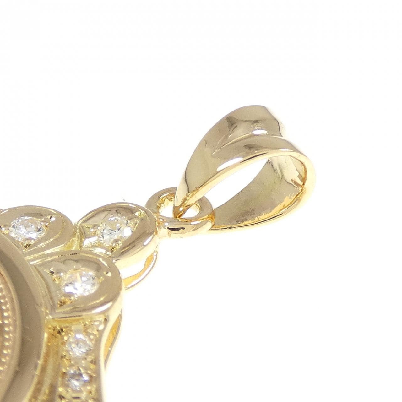 K18YG(枠) ダイヤモンド コイン ペンダント 0.565CT