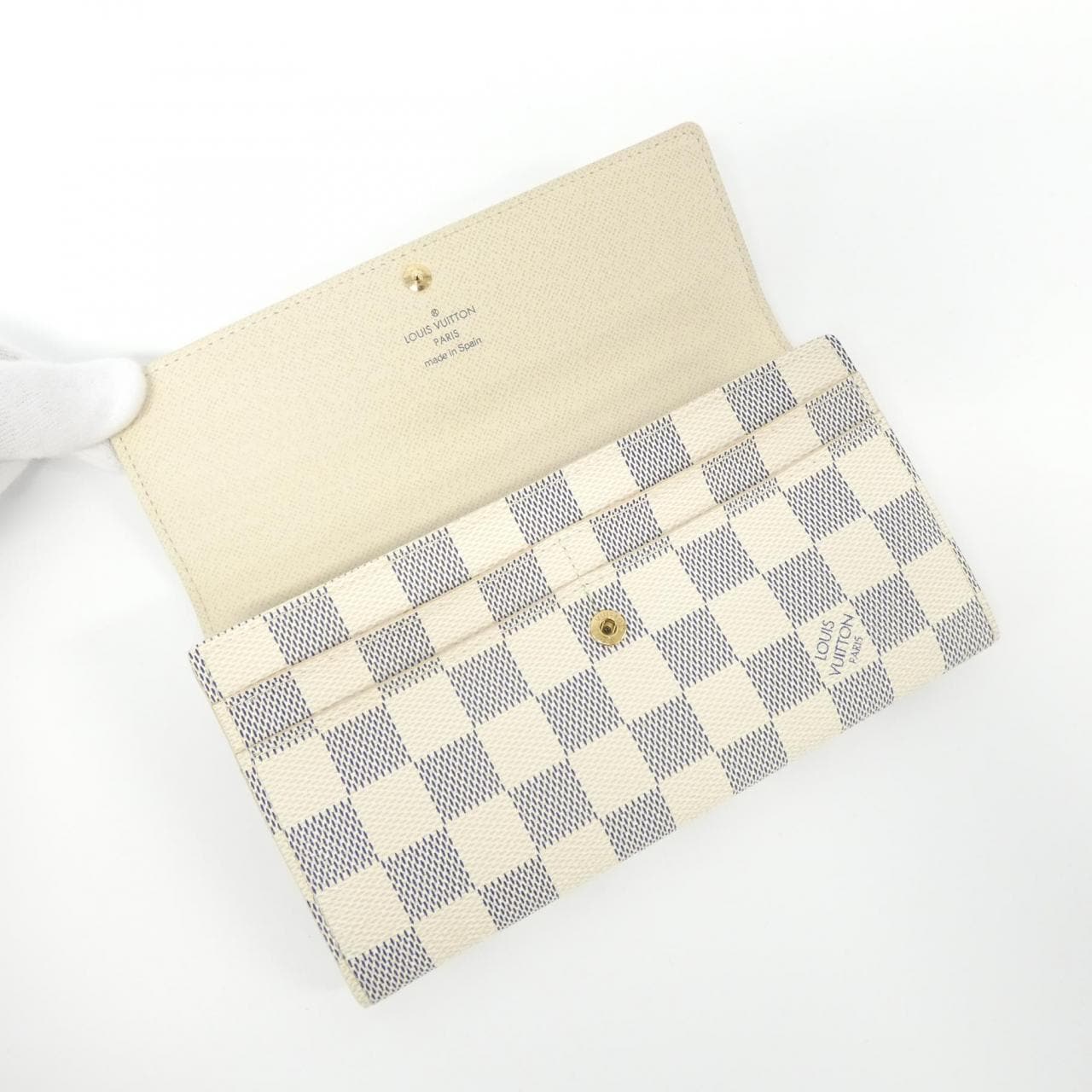 LOUIS VUITTON Damier Azur Portefeuille Sarah N61735 皮夾