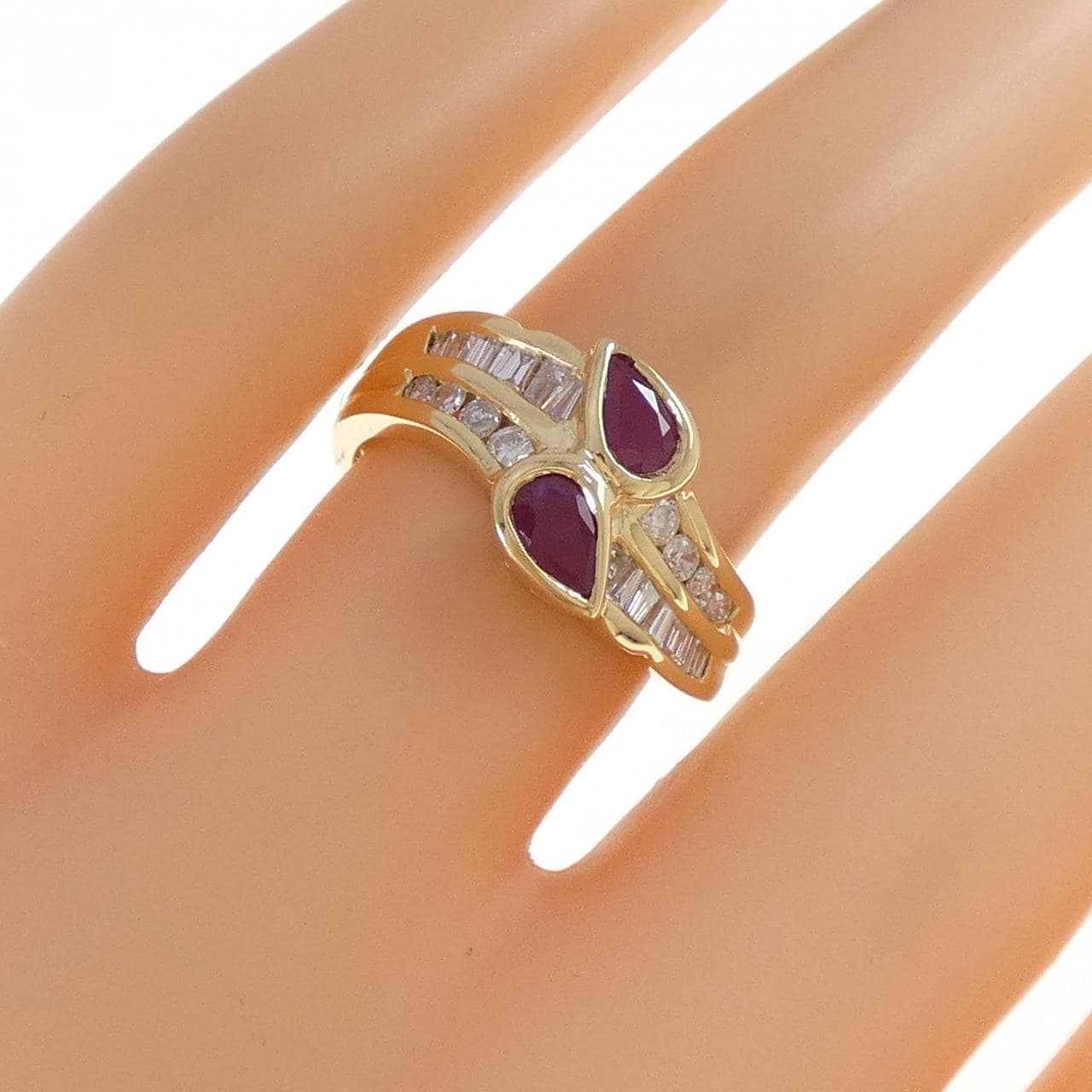 K18YG ルビー リング 0.50CT