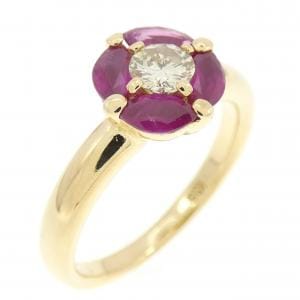 K18YG ルビー リング 0.56CT