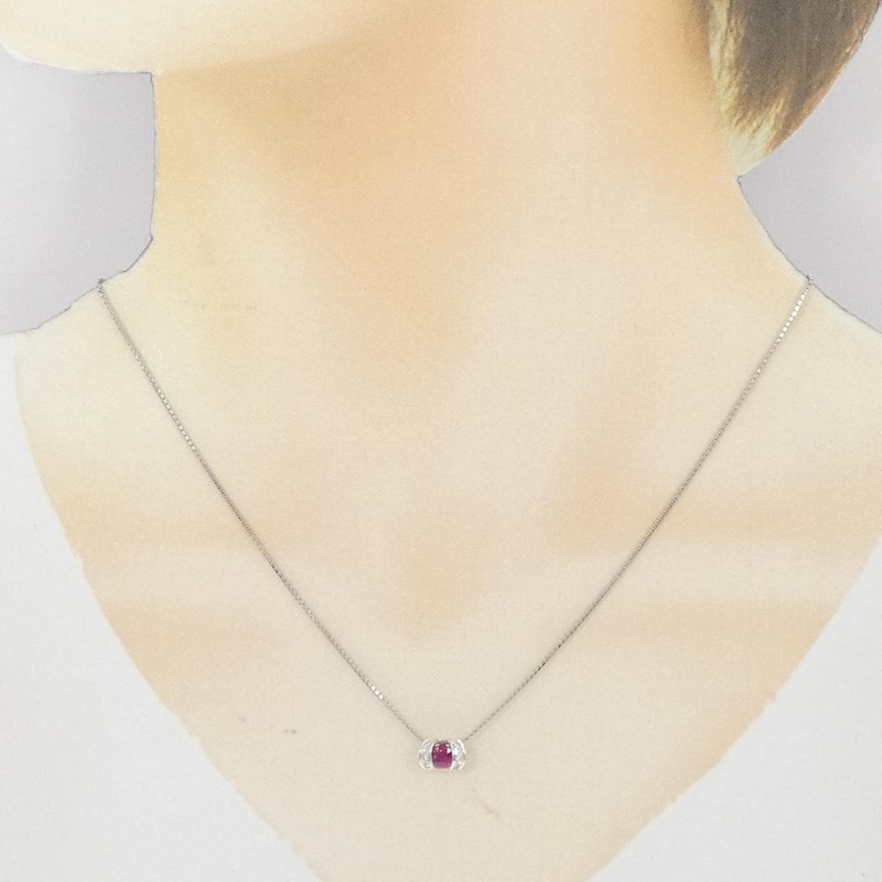 PT900/PT850 ルビー ネックレス 0.33CT