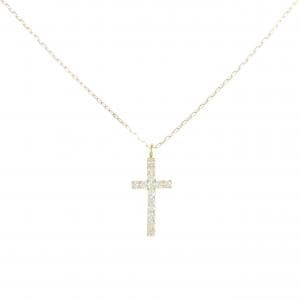 K18YG クロス ダイヤモンド ネックレス 0.14CT