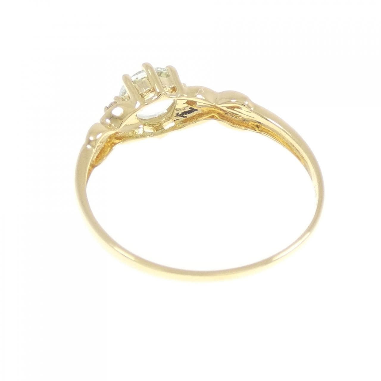 K18YG アクアマリン リング 0.41CT