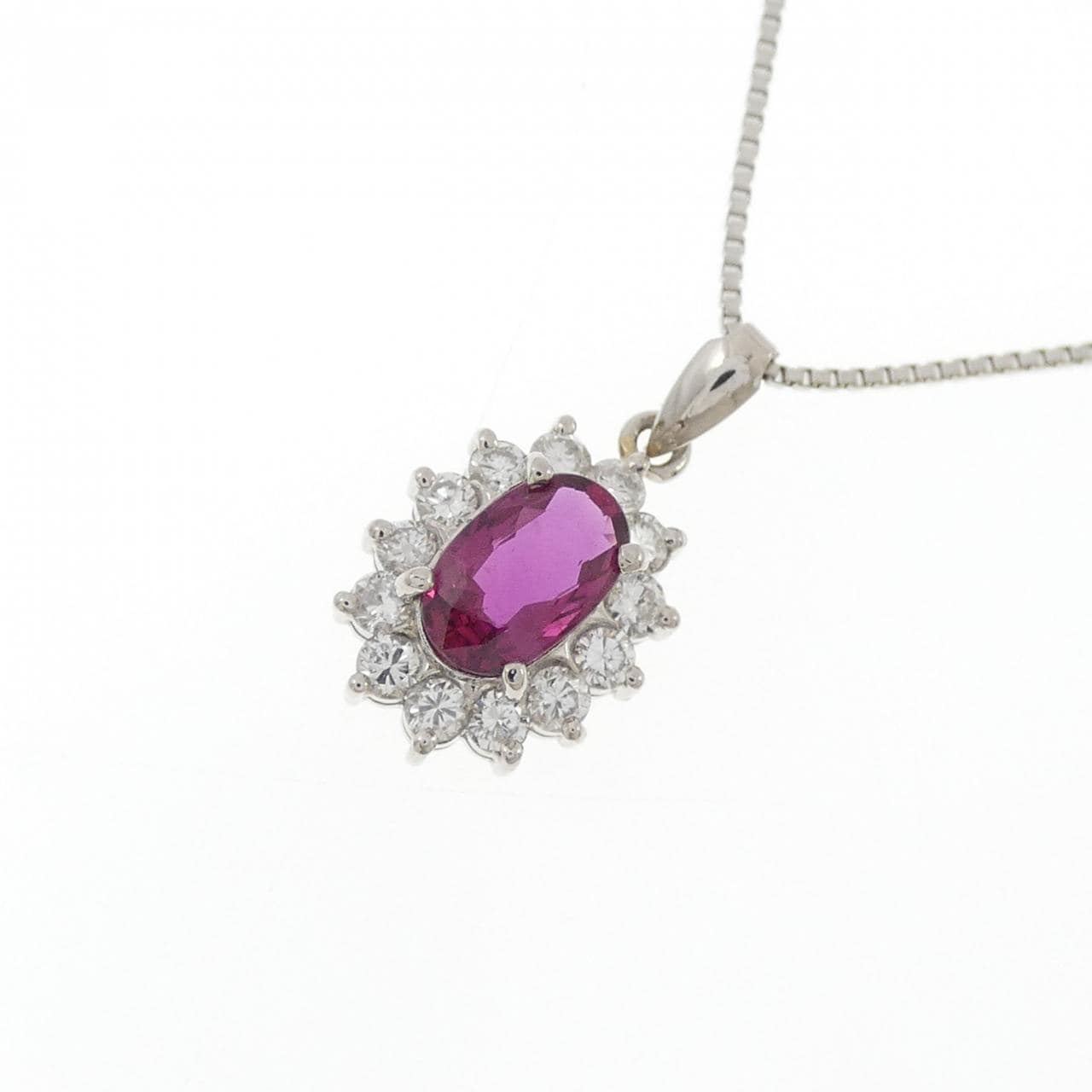PT900/PT850 ルビー ネックレス 0.75CT
