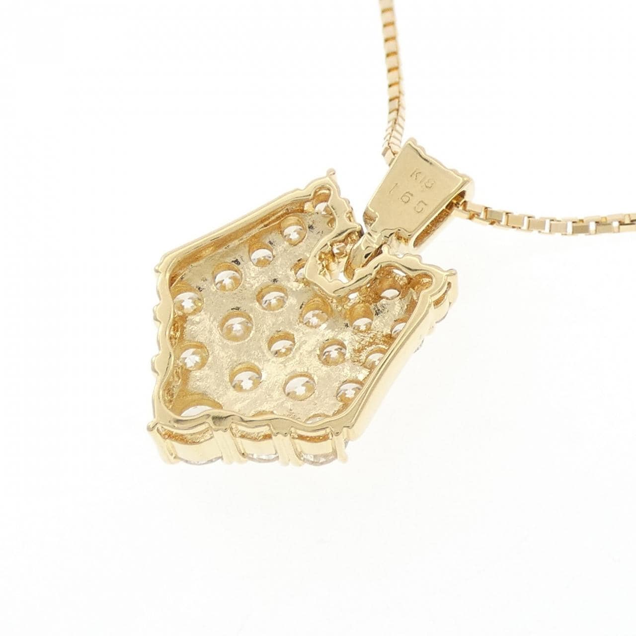 K18YG パヴェ ダイヤモンド ネックレス 1.65CT