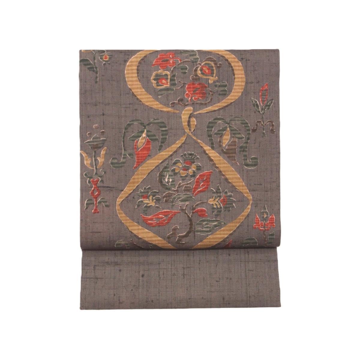 [未使用品] 名古屋腰带染色春亚纺 Zento 图案