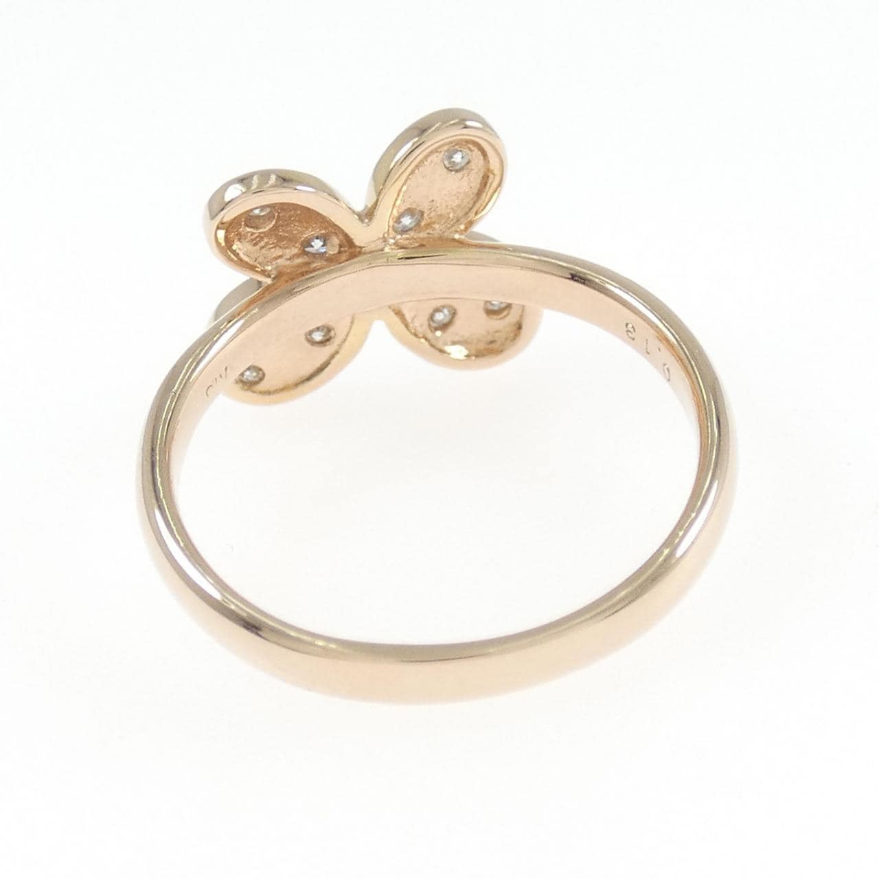 K18PG バタフライ ダイヤモンド リング 0.13CT