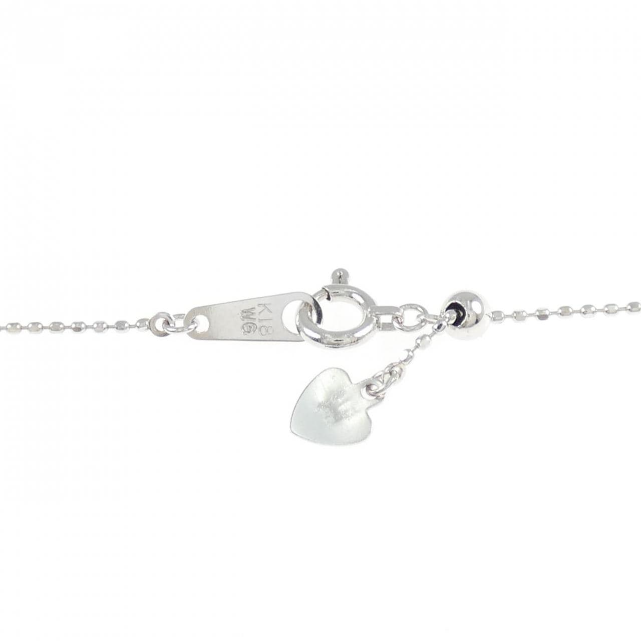 K18WG スリーストーン ダイヤモンド ネックレス 0.50CT