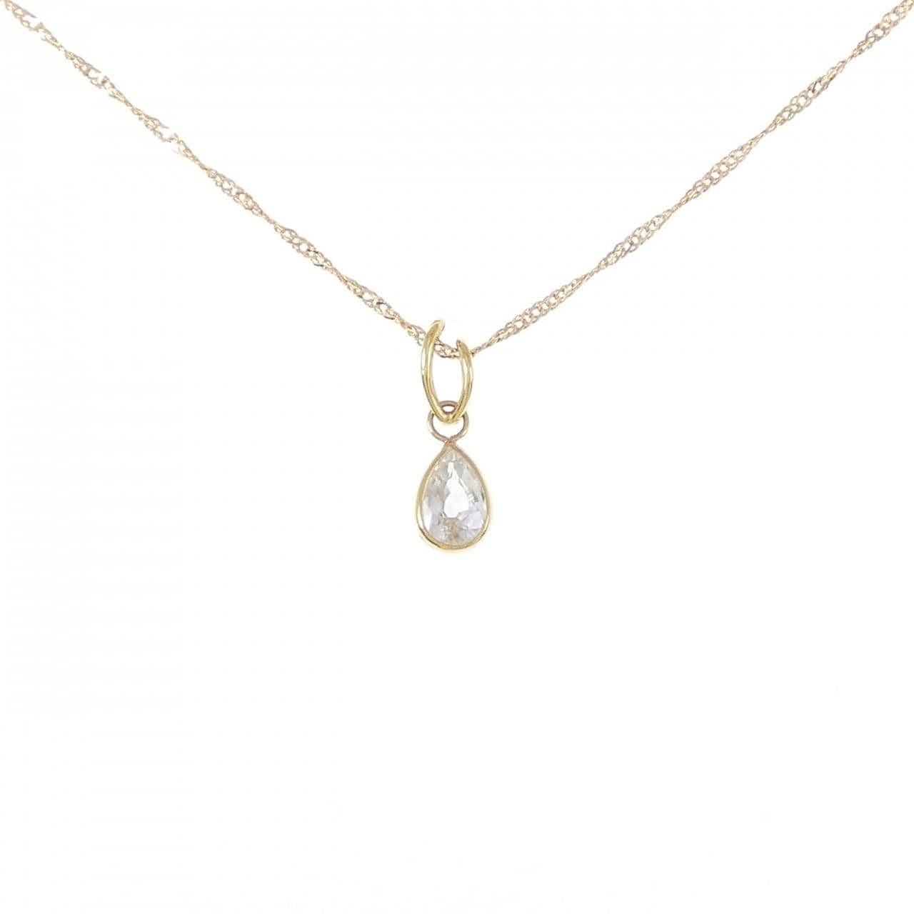 K18YG white sapphire necklace
