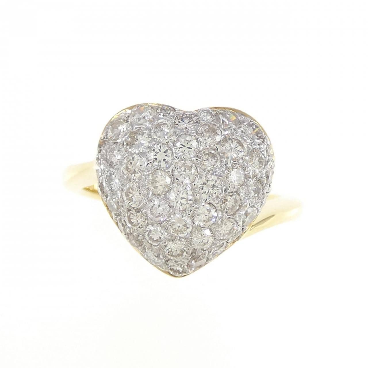 750YG/750WG Heart Pave Diamond Ring 1.06CT