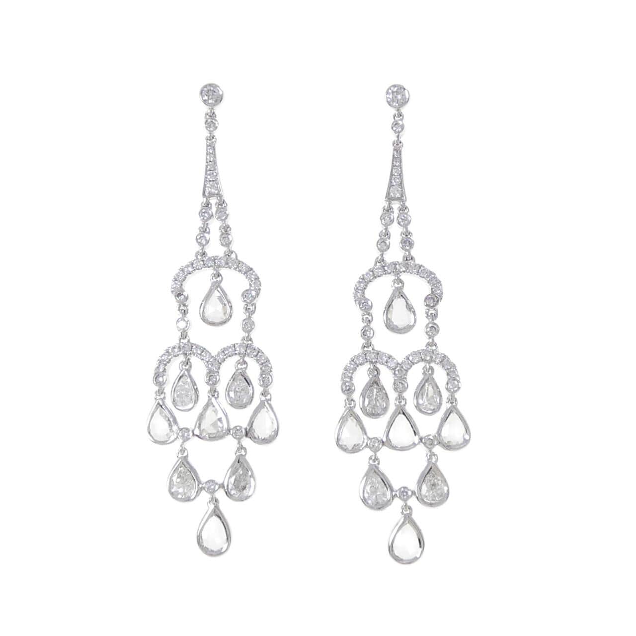 750WG/K18WG ダイヤモンド ピアス 5.72CT