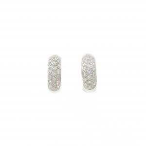 750WG ダイヤモンド フープ ピアス