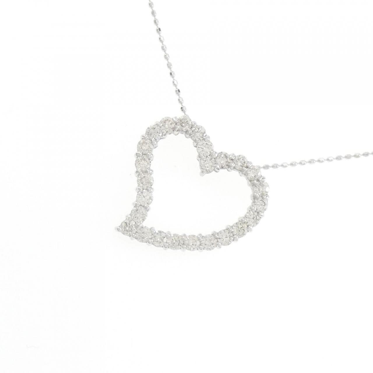 K18WG heart Diamond necklace 1.00CT