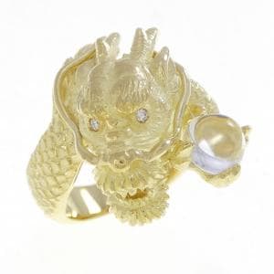 K18YG ドラゴン クオーツ リング