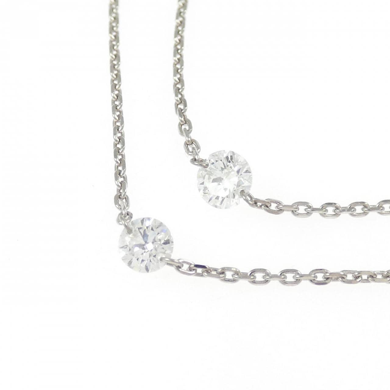 K18WG ダイヤモンド ネックレス 2.00CT