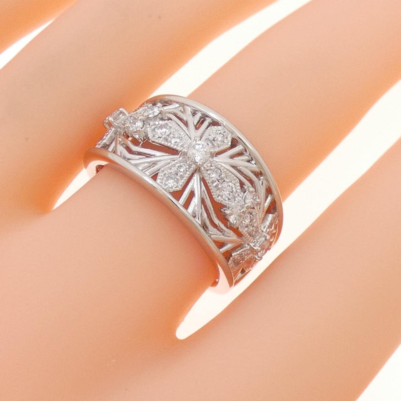 PT900 クロス ダイヤモンド リング 0.44CT