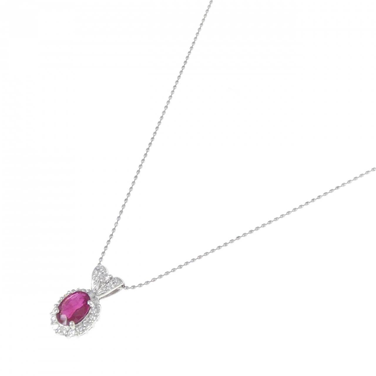 PT ルビー ネックレス 0.99CT