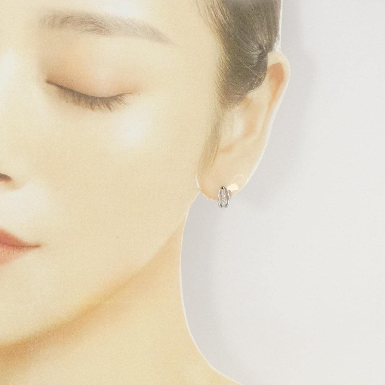 K18WG ダイヤモンド ピアス 0.10CT