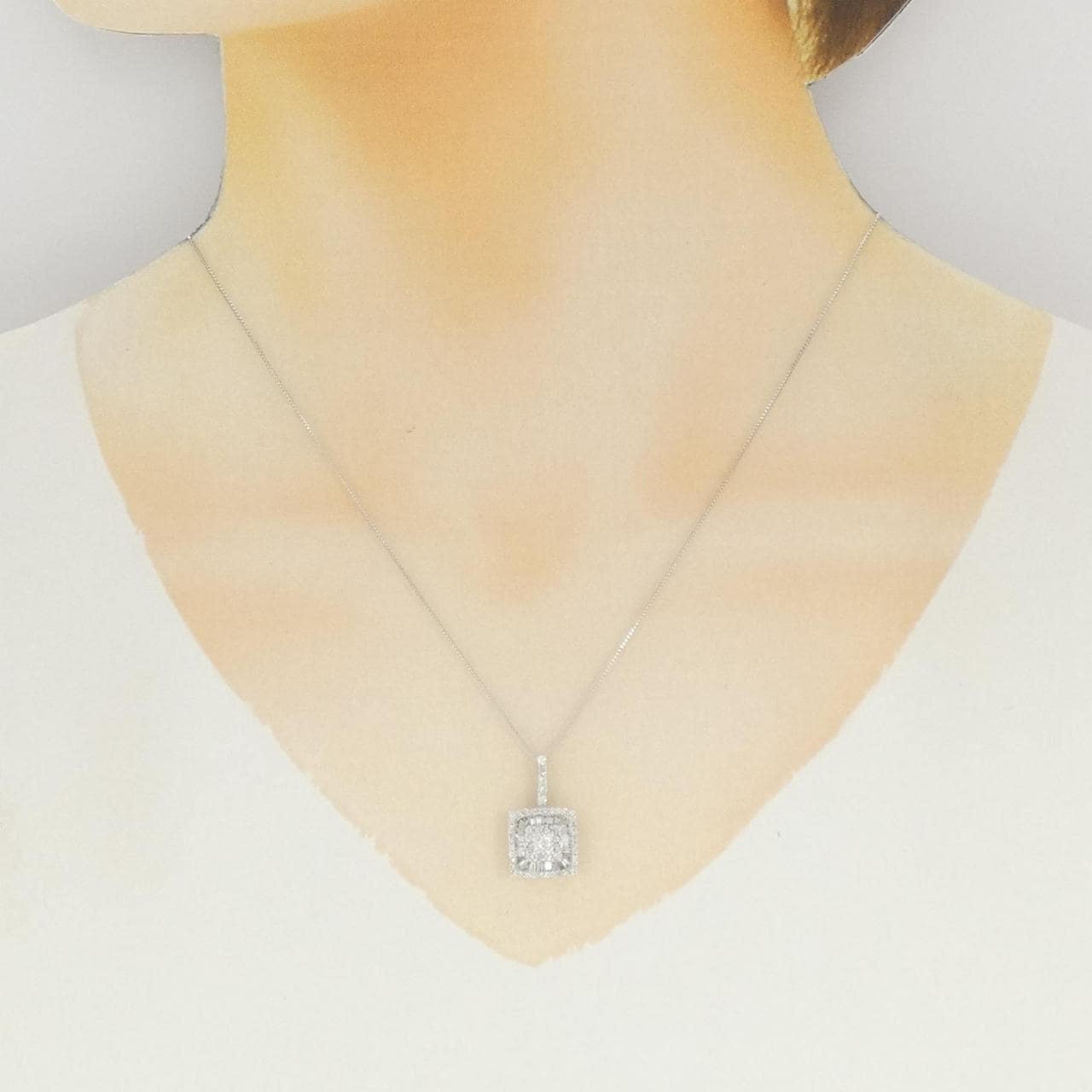 K18WG ダイヤモンド ネックレス 0.65CT