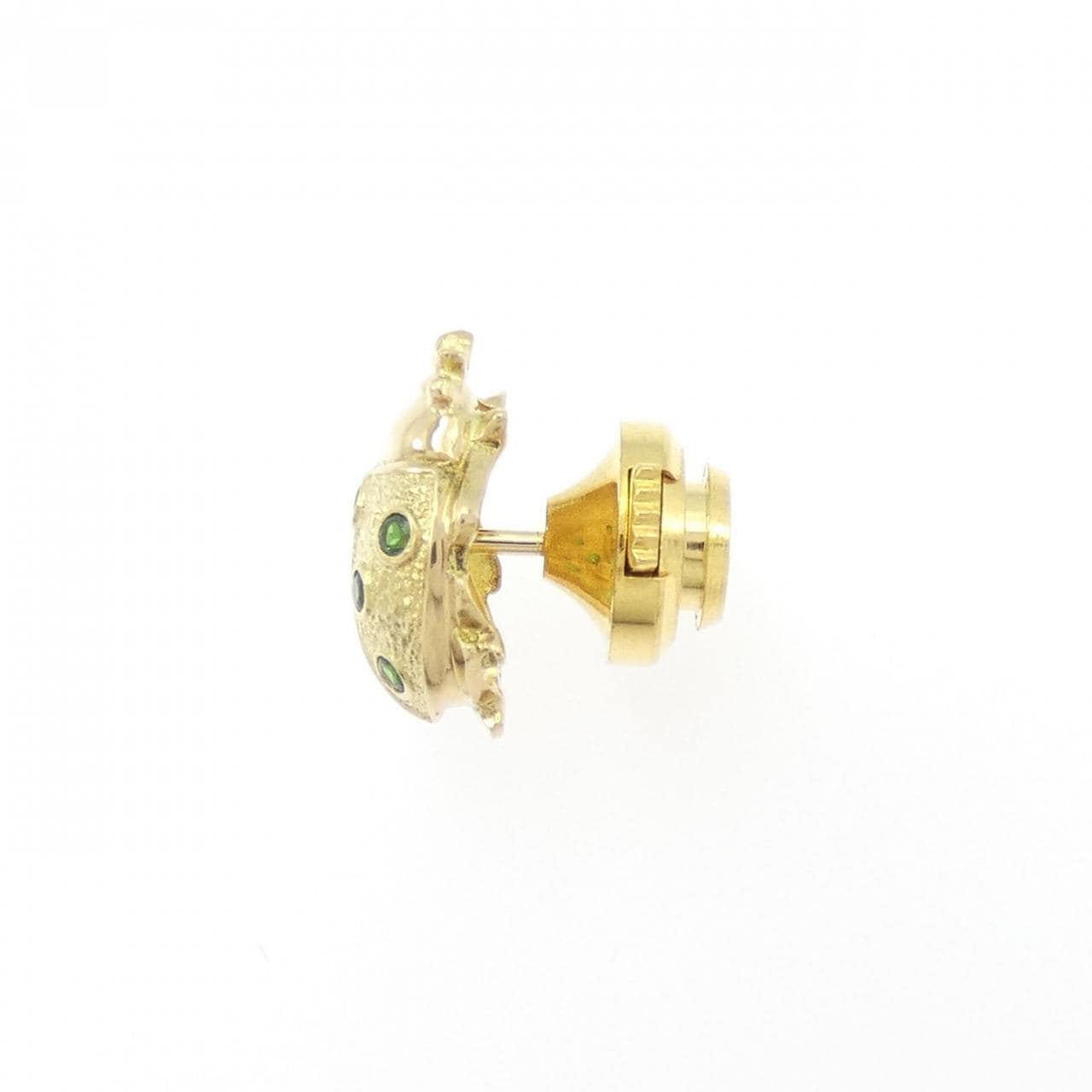 K18YG テントウムシ グリーンガーネット ブローチ 0.153CT