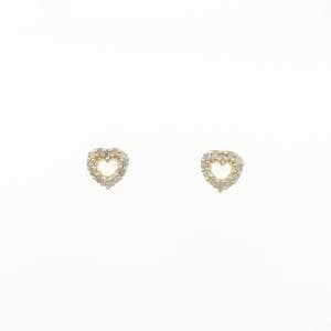 K10YG ハート ダイヤモンド ピアス 0.14CT
