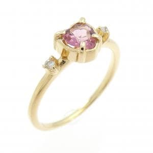 K18YG ハート トルマリン リング