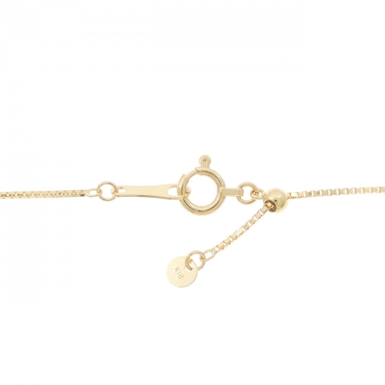 K18YG フラワー ダイヤモンド ネックレス 0.15CT