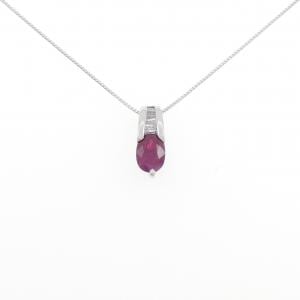 K18WG ルビー ネックレス 1.05CT