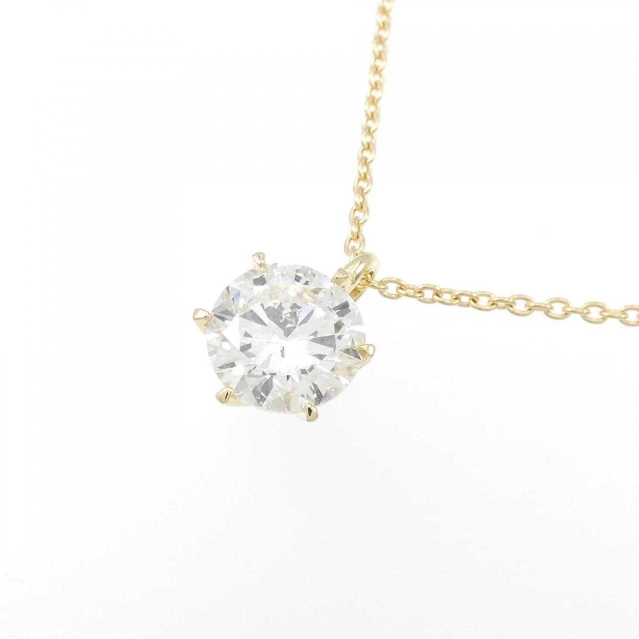 K18YG Solitaire Diamond Necklace 1.014CT