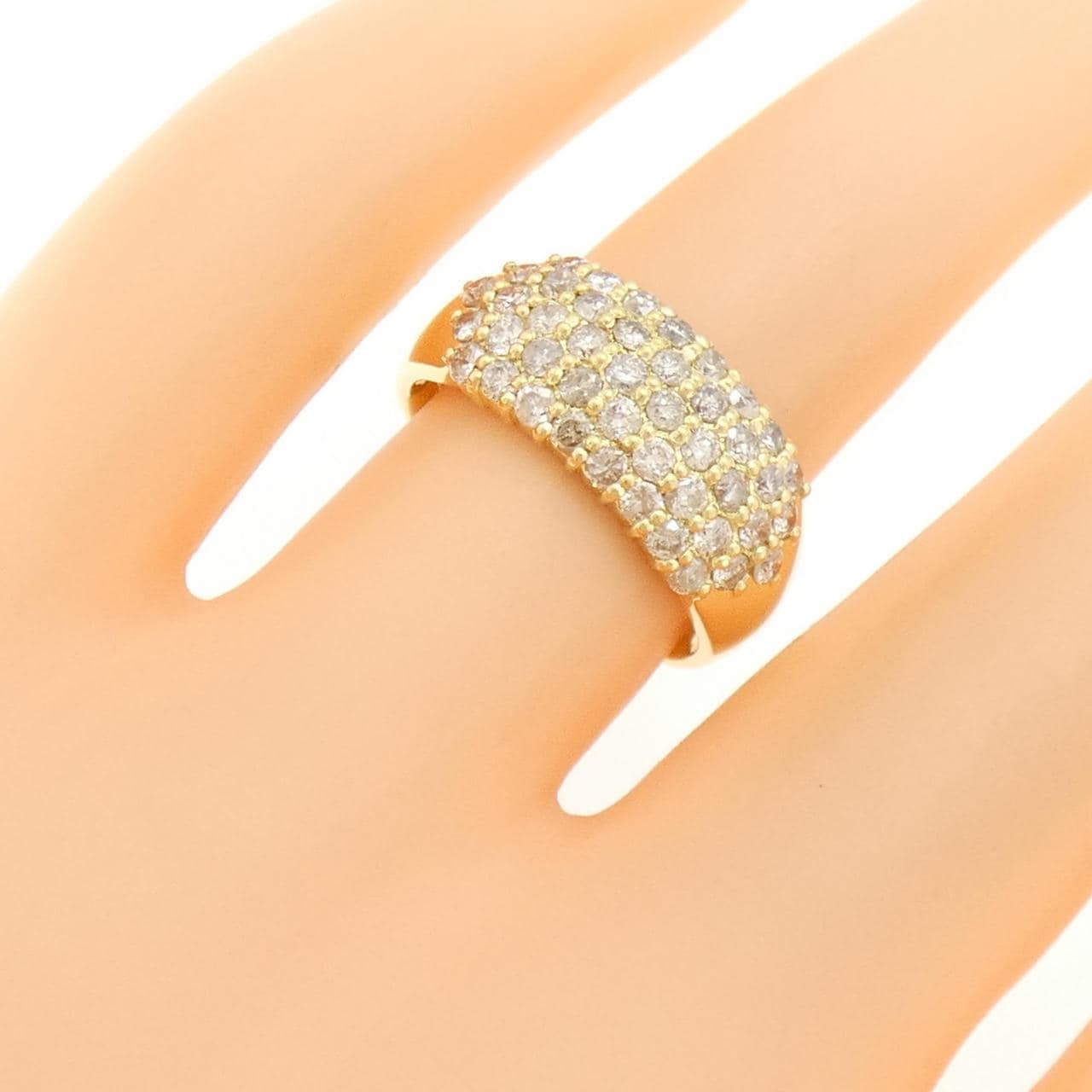K18YG パヴェ ダイヤモンド リング 1.00CT