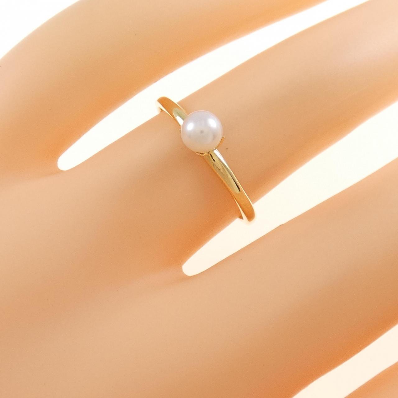 K18YG freshwater pearl ring 4.2mm