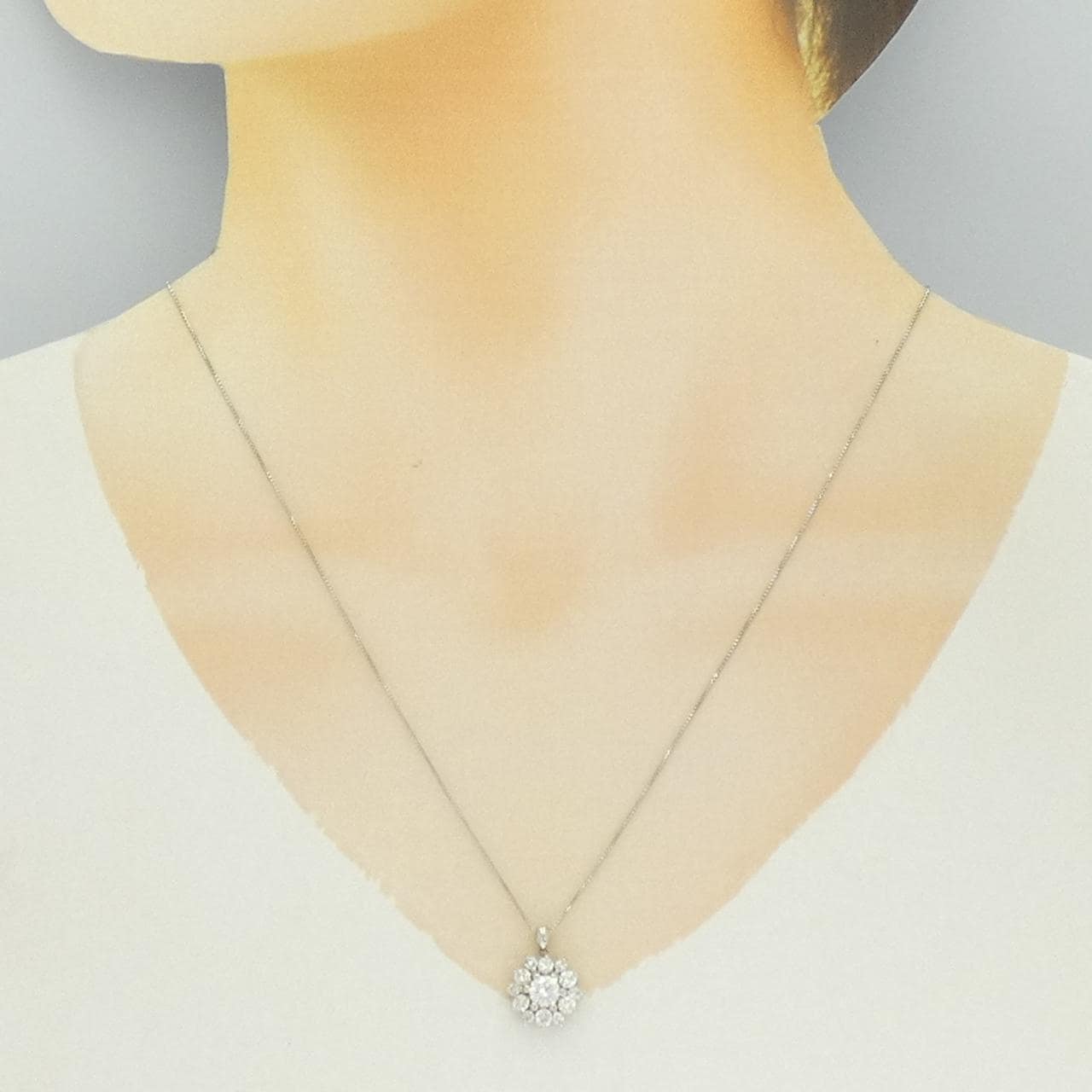 PT900/PT850 ダイヤモンド ネックレス 0.436CT H SI2 VG