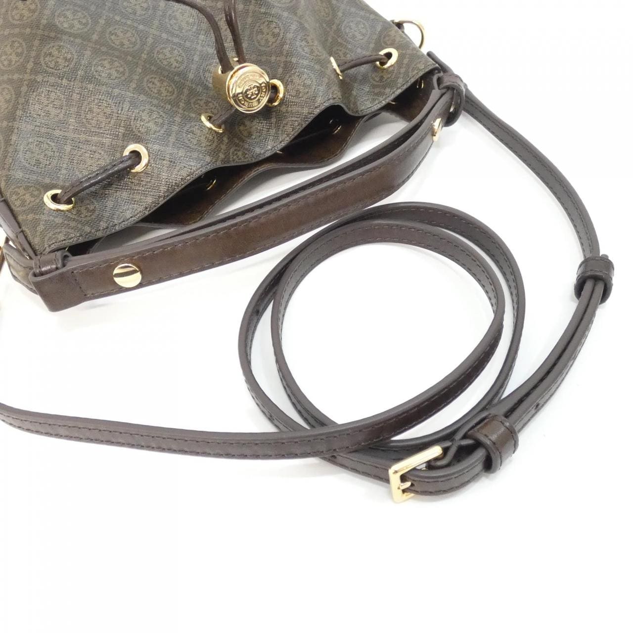 【新品】トリーバーチ T MONOGRAM COATED CANVAS MINI BUCKET BAG 164889 バッグ