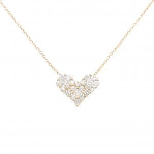 K18PG ハート パヴェ ダイヤモンド ネックレス 0.30CT