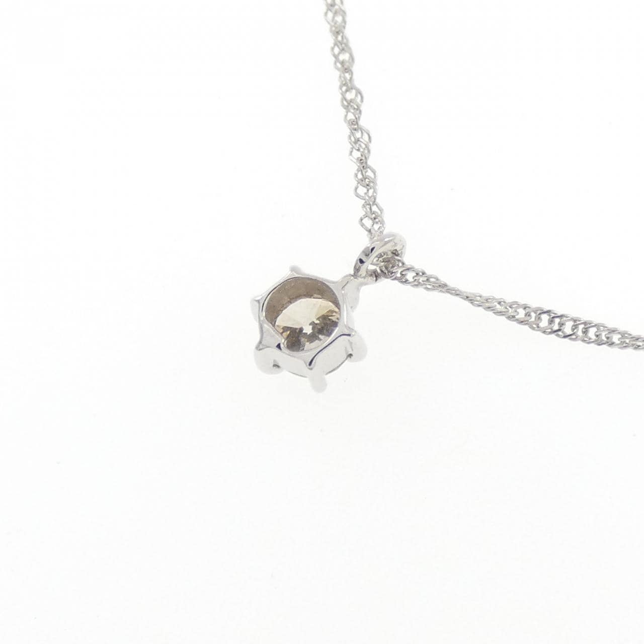 K18WG ソリティア ダイヤモンド ネックレス 0.1CT