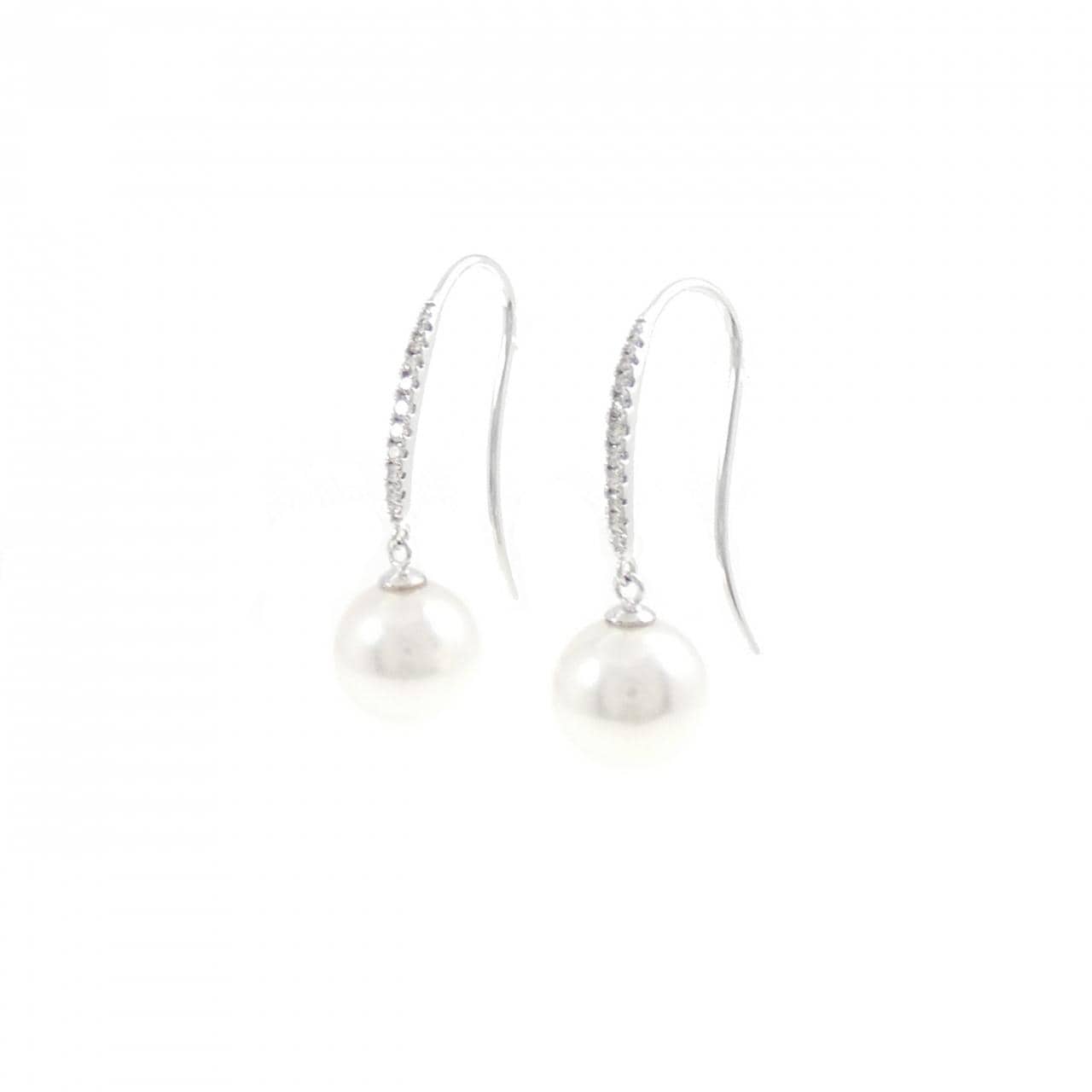 K18WG アコヤパール ピアス 7.8mm