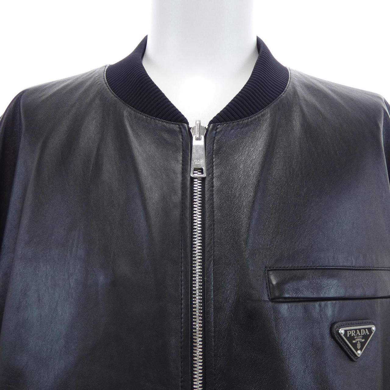プラダ PRADA ボンバージャケット　トライアングルロゴ UPW280 SOOO 038 レザージャケット