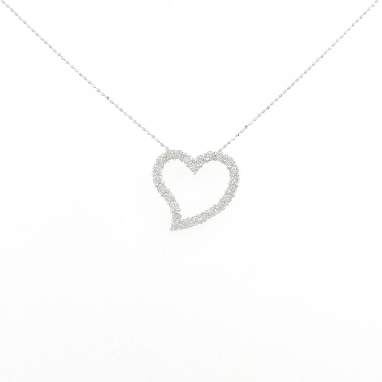 K18WG heart Diamond necklace 1.00CT