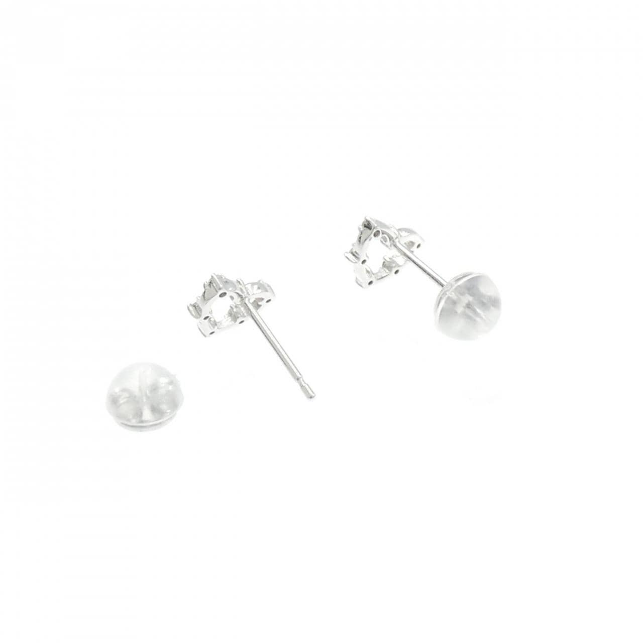 K14WG ハート ダイヤモンド ピアス 0.08CT