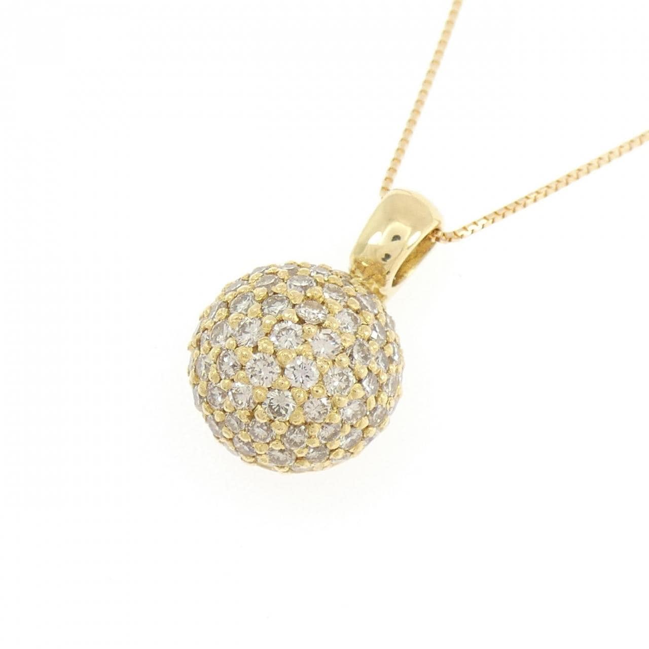 K18YG パヴェ ダイヤモンド ネックレス 1.00CT