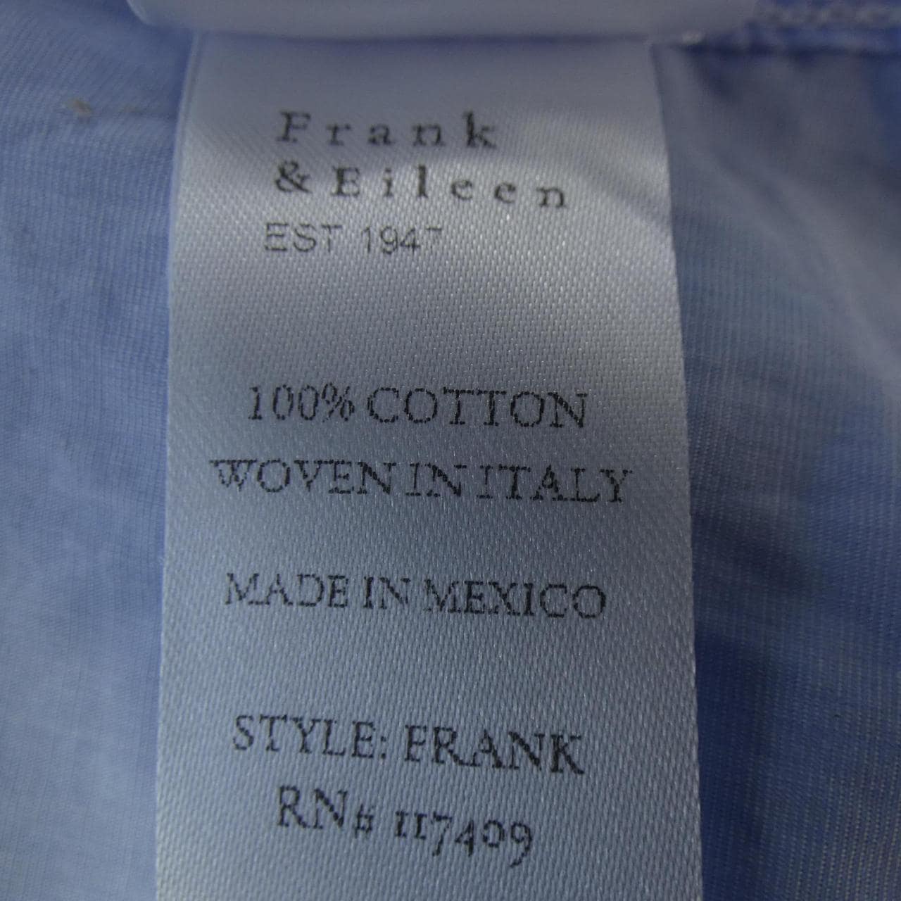 フランクアンドアイリーン FRANK&EILEEN シャツ